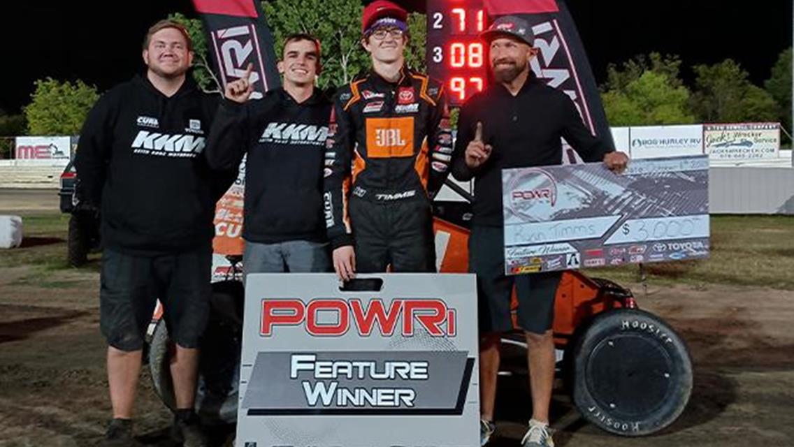 Ryan Timms Takes Victory at Creek County Speedway with POWRi National &amp; West Midgets