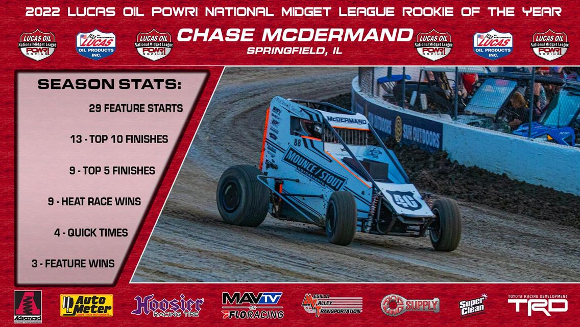 Chase McDermand Commands POWRi National Midget League ROY Honors