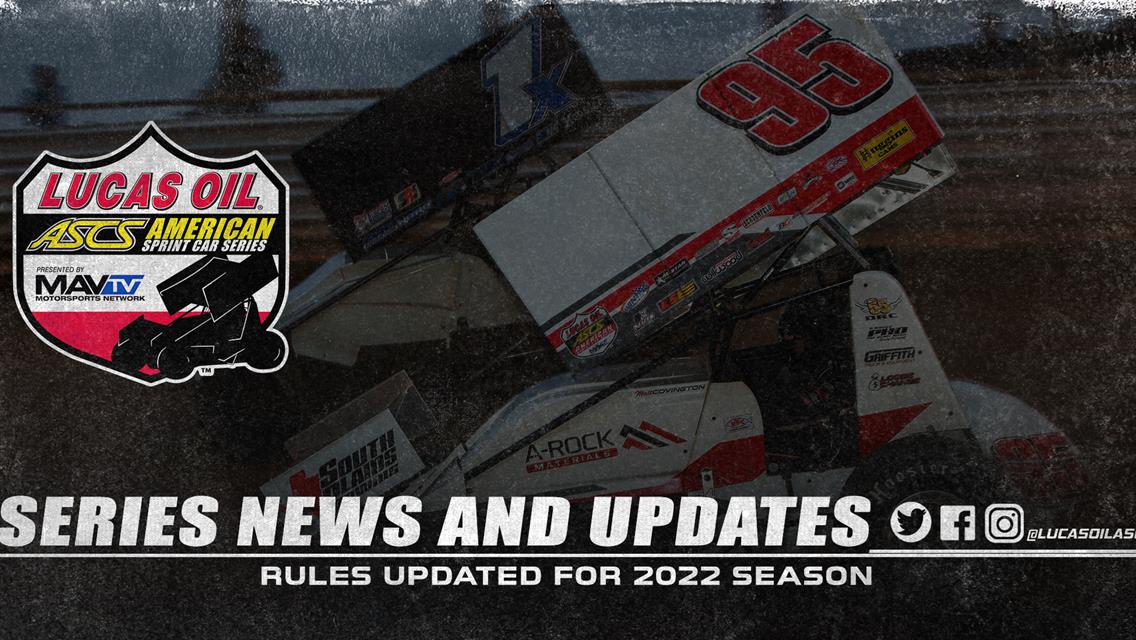 ASCS Rules Updated For 2022 Season