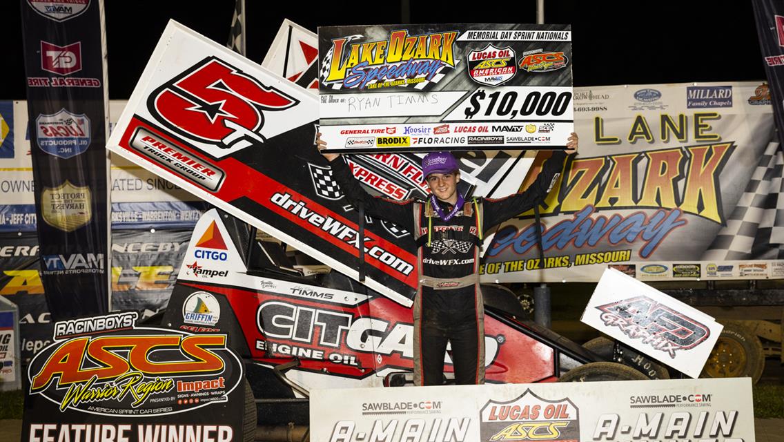 Ryan Timms Makes History With Lucas Oil ASCS At Lake Ozark Speedway