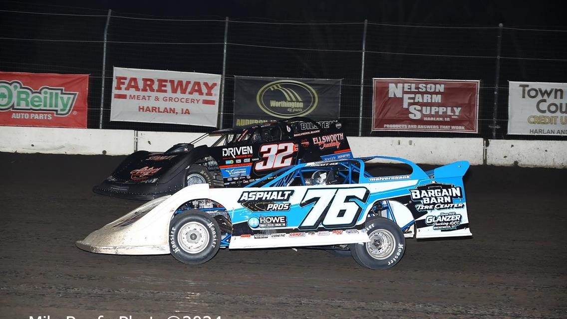 Shelby County Speedway (Harlen, IA) – Malvern Bank East / West Series – Rallen Zeitner Memorial – July 13th, 2024. (Mike Ruefer Photo)