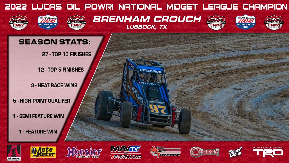 Brenham Crouch Claims POWRi National Midget League Championship