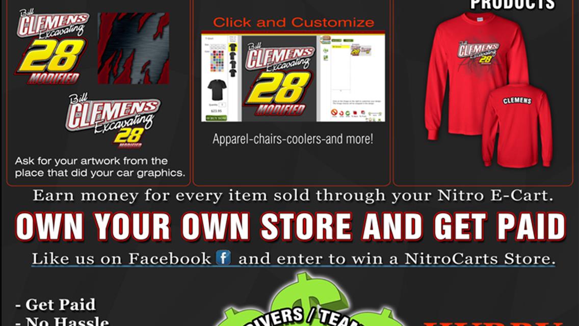 Online Merchandise offered to HRA and Rapid Speedway Drivers!