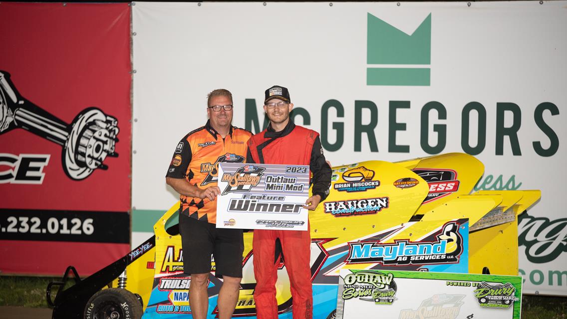 McBirnie takes home $2,000.00 during the IMCA Stock Car Highbanks After the Creek win