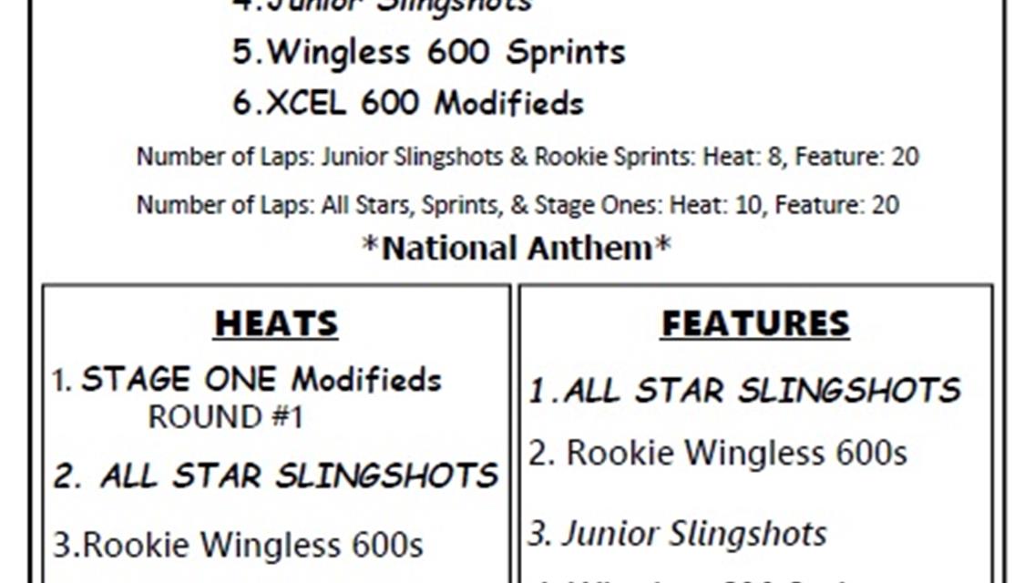 8/6/22 Hamlin Speedway Schedule