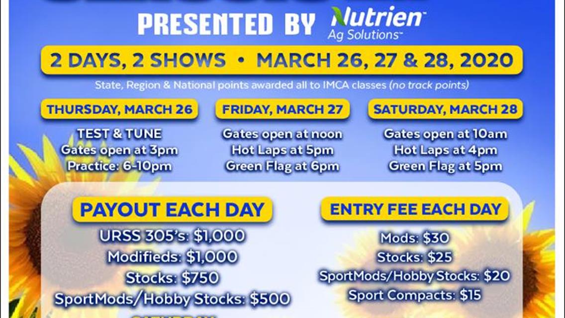 RPM Speedway’s Mike Hughes Sunflower Classic Will be Live on Speed Shift TV March 27-28
