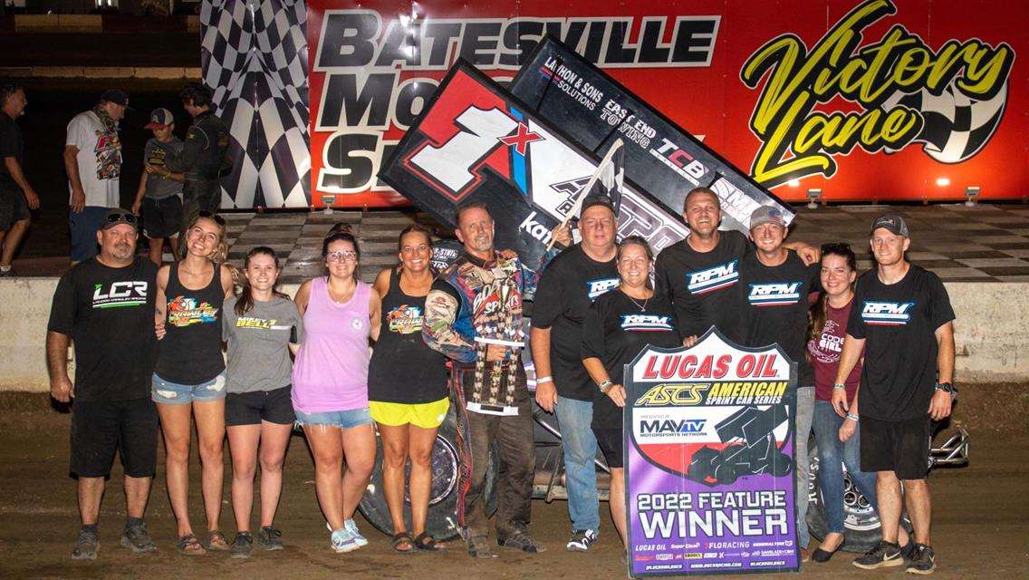 Tim Crawley Returns To Lucas Oil ASCS Victory Lane At Batesville Motor Speedway