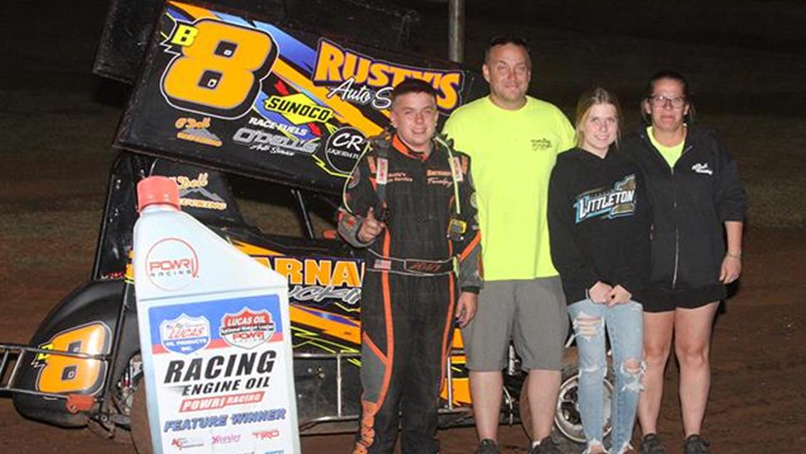 John Barnard Wins with POWRi Outlaw Micro League in Meents Memorial Night One