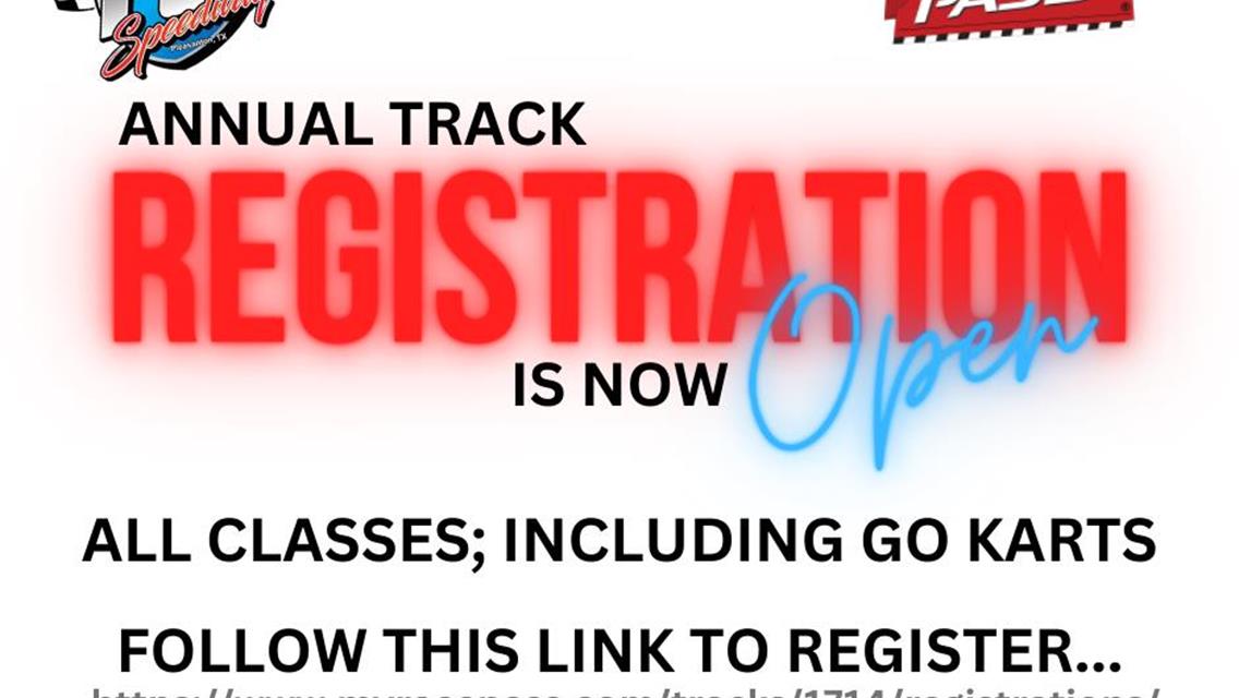 Online Annual Track REGISTRATION in now OPEN!