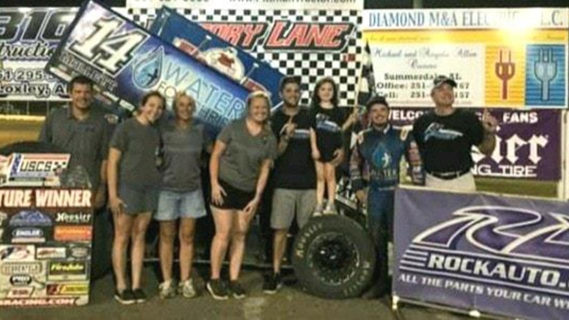 Jordon "The Jet" Mallett races to USCS Summer Sizzler night one win at Deep South Speedway
