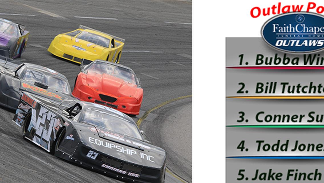 Outlaws Points Race Is Close Going Into 50 Lapper Next. $2500 to Win!