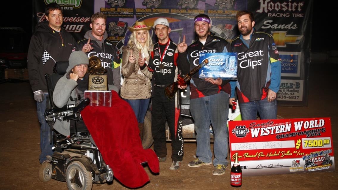 HAGEN CLOSES &quot;WESTERN WORLD&quot; WITH HONDA NATIONAL MIDGET WIN