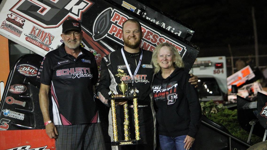 Schuett Earns First Career Sprint Car Victory at Plymouth with IRA