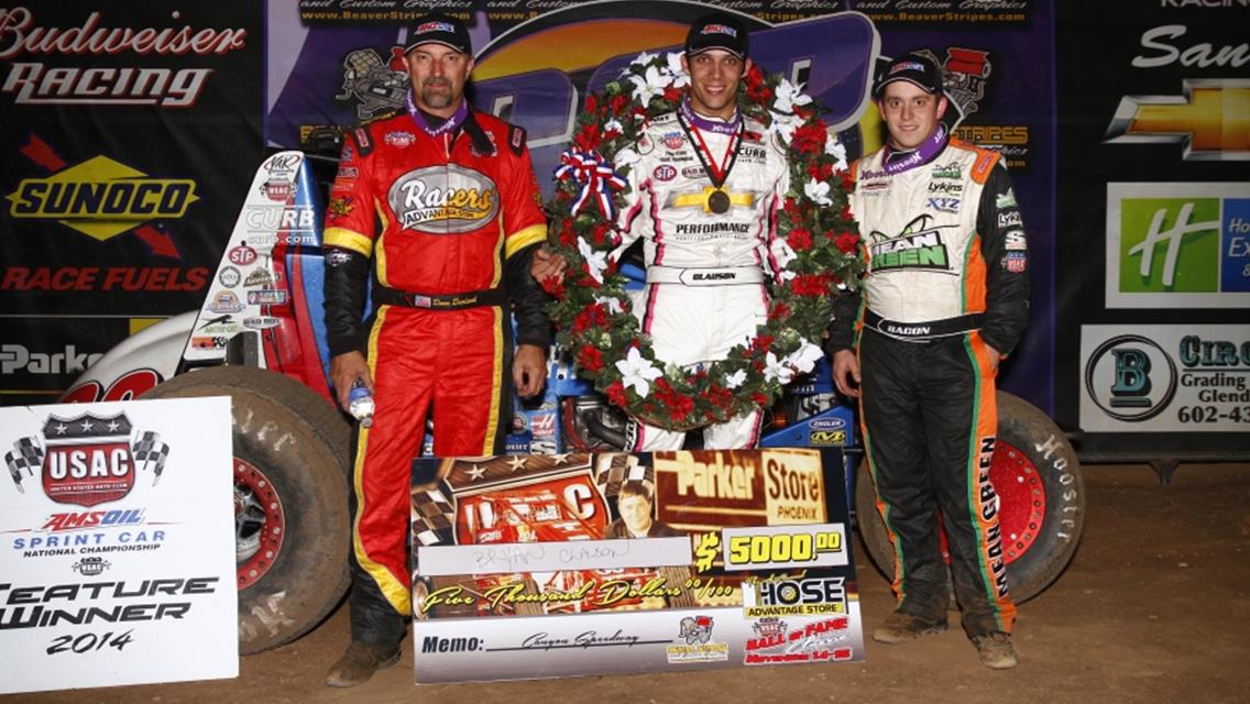 CLAUSON CAPTURES CANYON; BACON TAKES NATIONAL SPRINT CAR TITLE