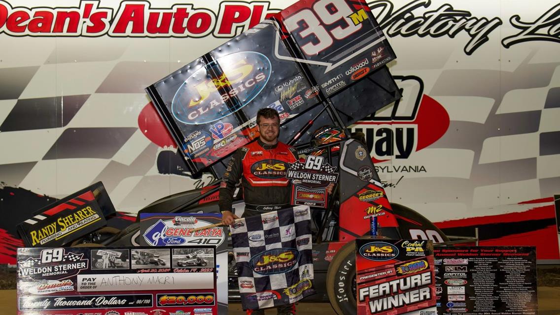 ANTHONY MACRI COMES BACK TO PA AND SCORES $20,000 WELDON STERNER WIN; Rookie Ayden Hare Impresses in First 358 Victory