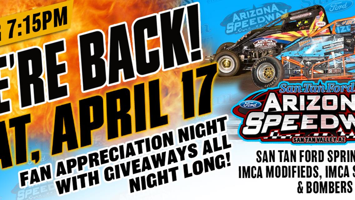 San Tan Ford ASCS Desert Non-Wing Back At Arizona Speedway This Saturday