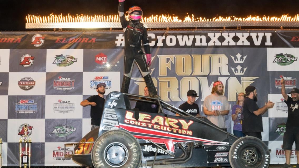LEARY LOCKS UP 4TH SPRINT WIN OF SEASON AT ELDORA’S 4-CROWN