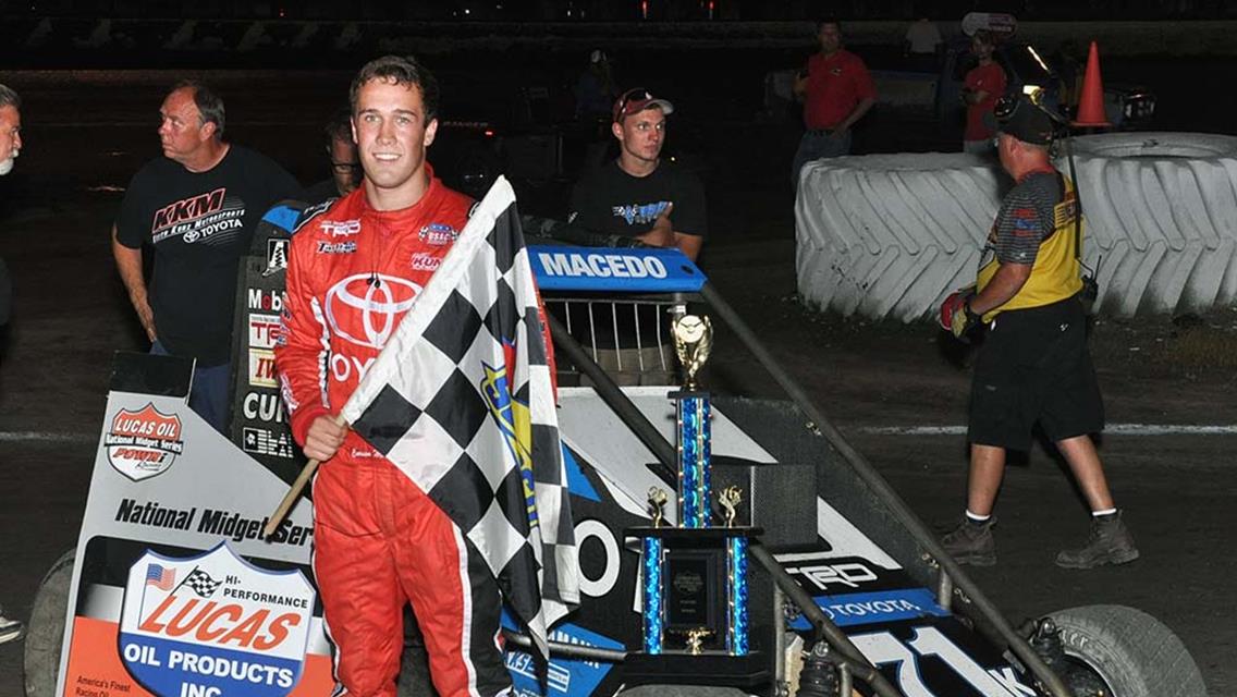 Macedo Wires Night Four with National Midgets at Macon Speedway