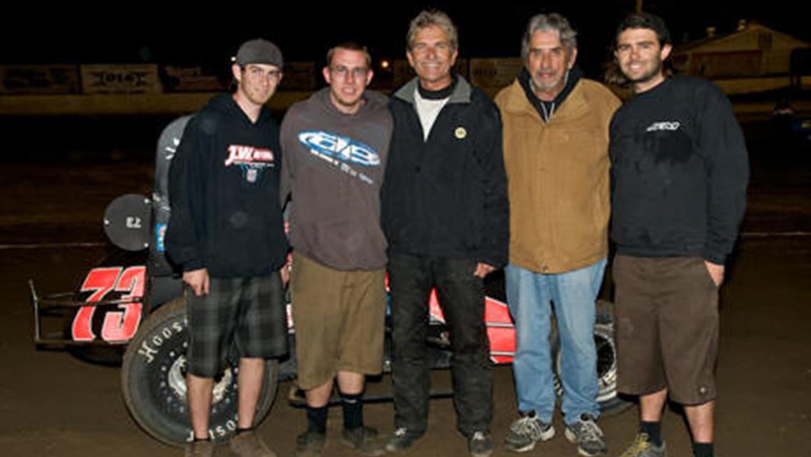 Greg Edenholm (middle), celebrates his first career win with runner-up Ronnie Gardner (left)