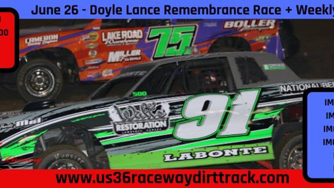 IMCA Stock Cars in Spotlight this Friday for Doyle Lance Remembrance Race at US 36 Raceway