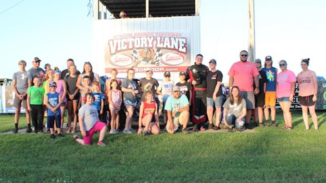 Olson drives borrowed car to victory at Benton County Speedway