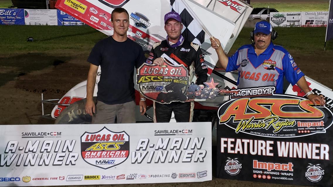Matt Covington Hustles To U.S. 36 Raceway Victory With The Lucas Oil American Sprint Car Series