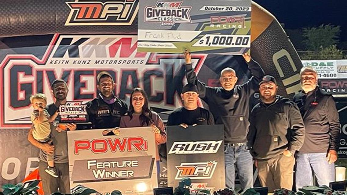 Frank Flud Fastest in KKM Giveback Classic Preliminary Night Win with POWRi Outlaw Micro League