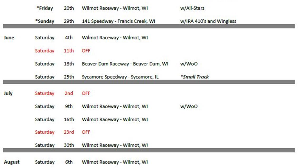 2022 Schedule Released!
