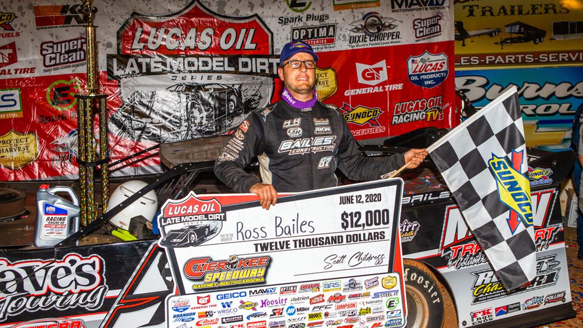 Bailes Wins Cherokee Lucas Oil Race on Final Lap