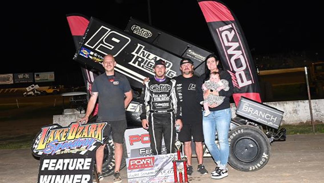 Hunter Schuerenberg Shines in POWRi 410 Outlaw Sprint Win at Lake Ozark Speedway