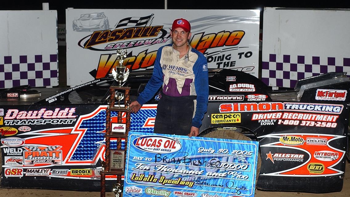 Brian Birkhofer Wins Lucas Oil Late Model Dirt Series Event in LaSalle Speedway Barnburner