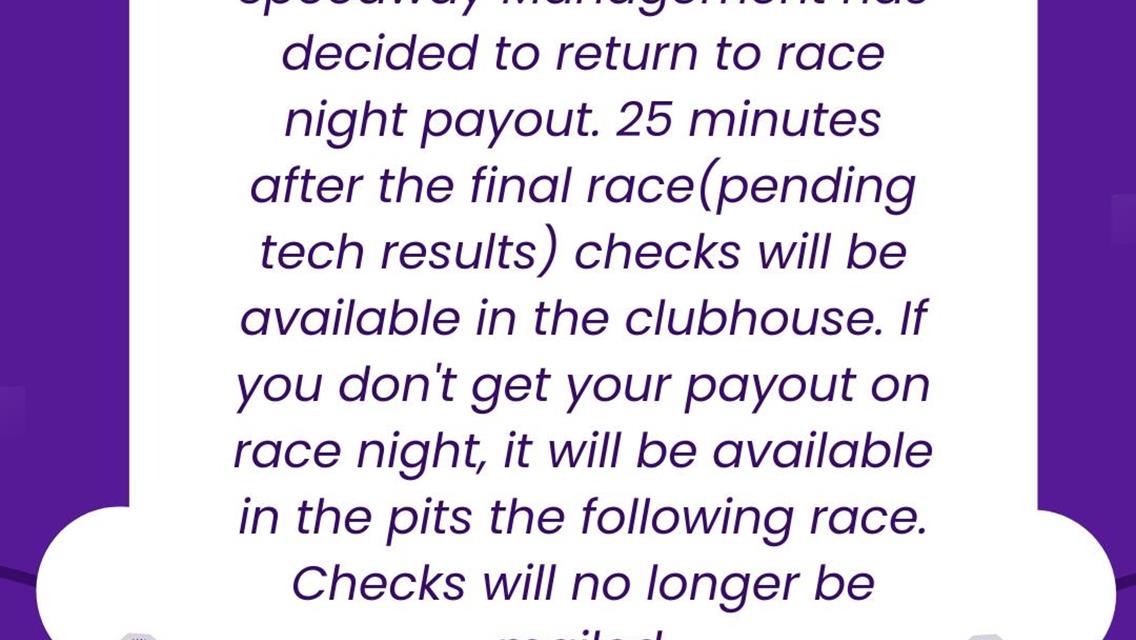 Driver Payout Announcement