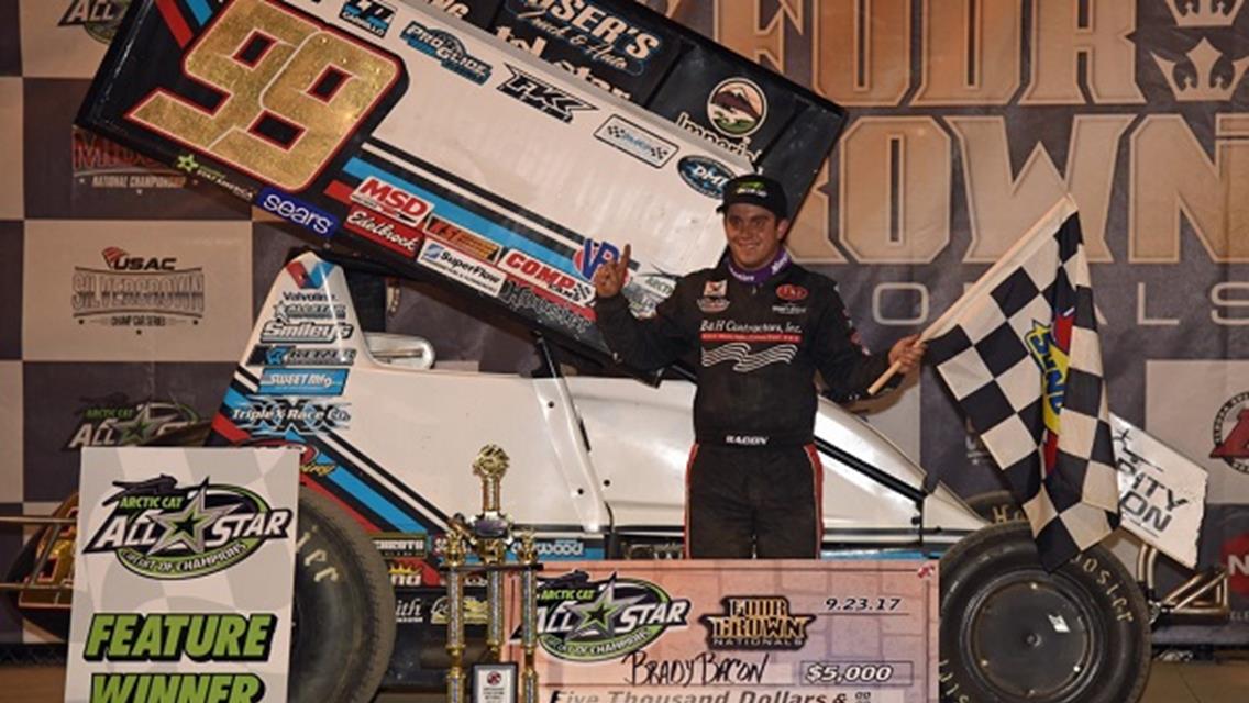 Brady Bacon – First All Star Win and Four Top Fives at Four Crown!