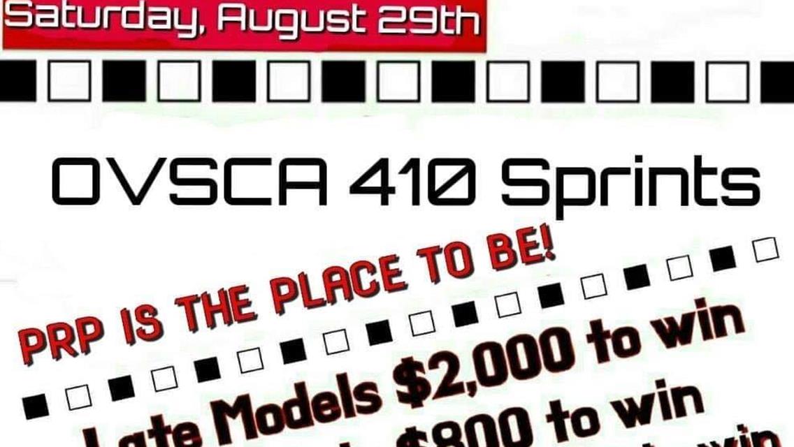 PRP is RACING Saturday, August 29, 2020