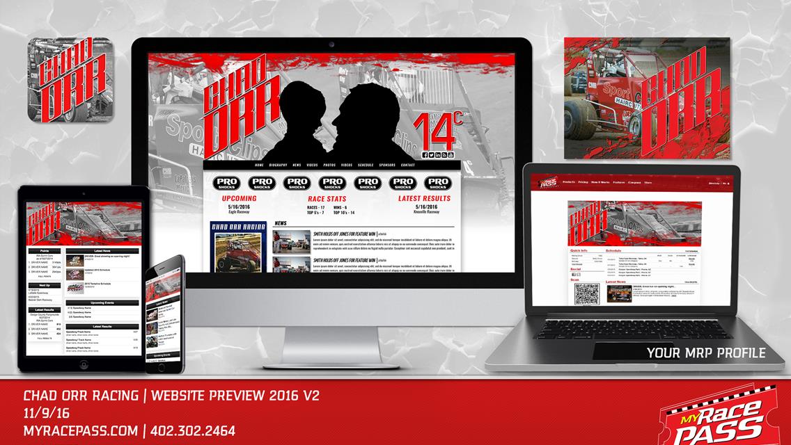 MyRacePass Develops Pro Platinum Package for Chad Orr