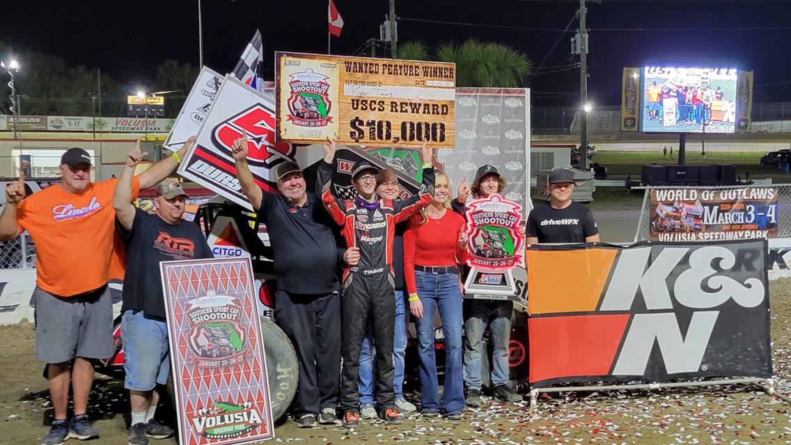 TIMMS TALLIES TEN GRAND PAYDAY IN VOLUSIA USCS SOUTHERN SPRINT CAR SHOOTOUT