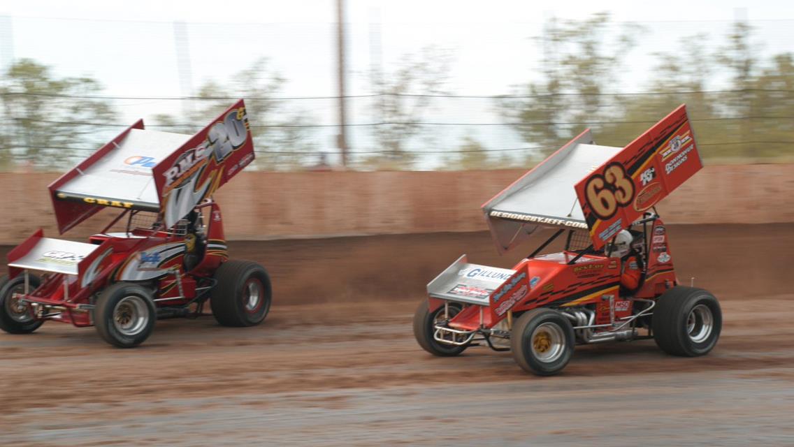 Chris Graf leads Jerry Richert, Jr. at Rice Lake back on May 28.