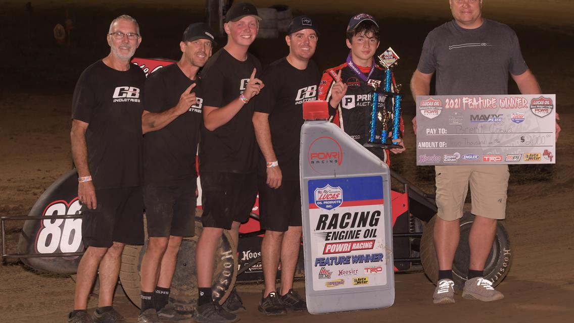 Crews Captures Fifth Lucas Oil POWRi Midget Win on the 2021 Season