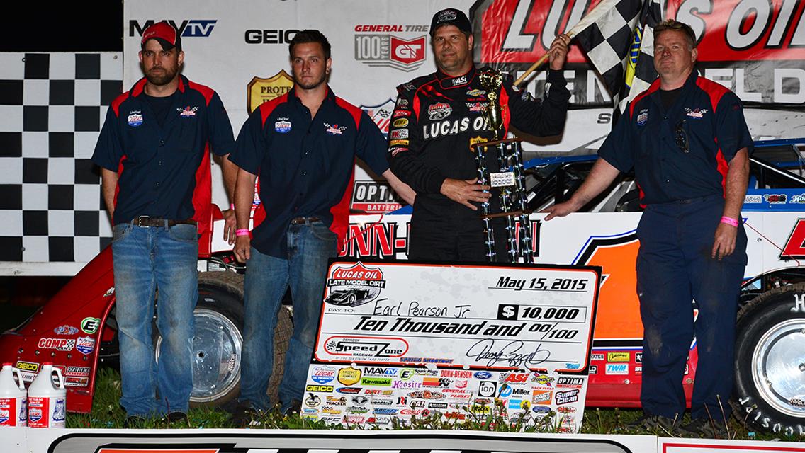 Pearson Wins Lucas Oil Late Model Dirt Series’ First Visit to Oshkosh Speedzone Raceway