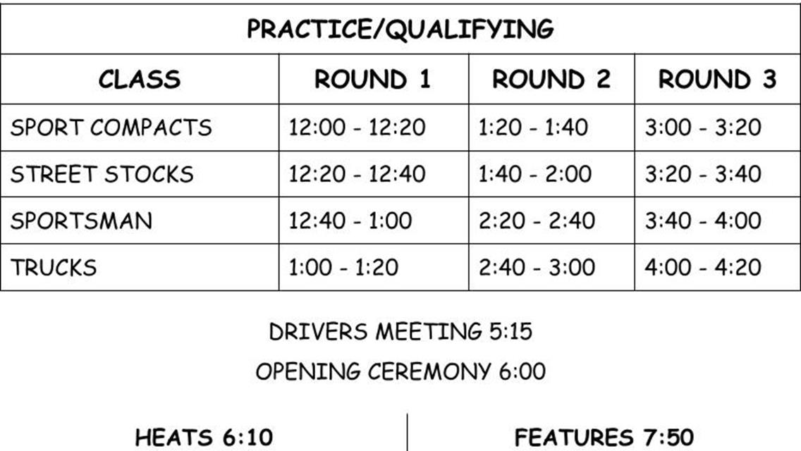 Race Day Itinerary for June 15th