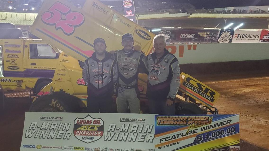 Blake Hahn Dominates Lucas Oil American Sprint Car Series At Volunteer Speedway