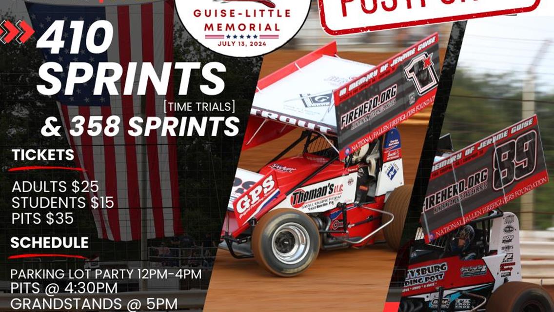 The Fallen Firefighters Race &quot;Guise-Little Memorial&quot; and the Livingston Lawn Care Pre-Race Party Postponed to July 13
