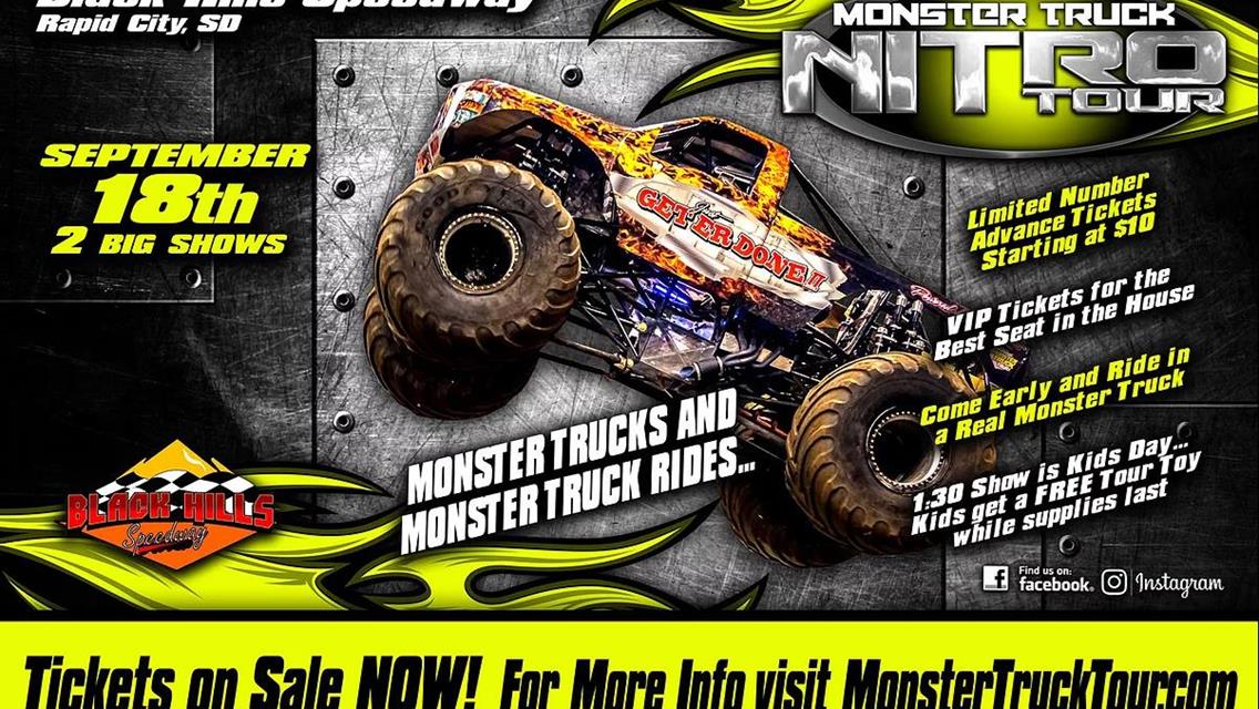 Monster Truck Nitro Tour 2 Big shows, 1 day! Sept 18th