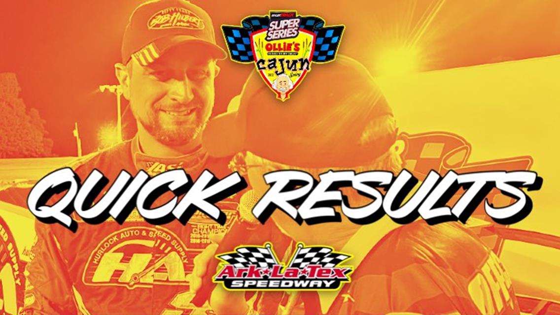 CAJUN SWING™ NIGHT NO. 3 RESULTS SUMMARY ARK-LA-TEX SPEEDWAY NOVEMBER 10, 2022