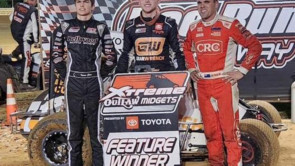 Cannon McIntosh Claims POWRi National Midgets and Xtreme at Doe Run Raceway Victory