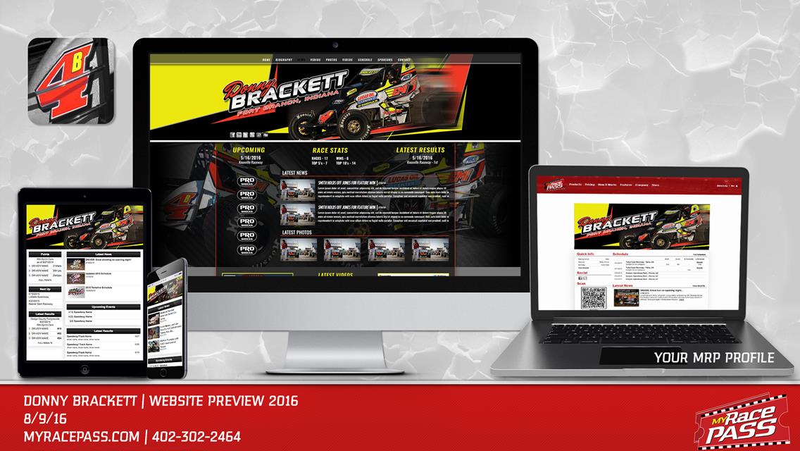 MyRacePass Creates Pro Platinum Package for Donny Brackett