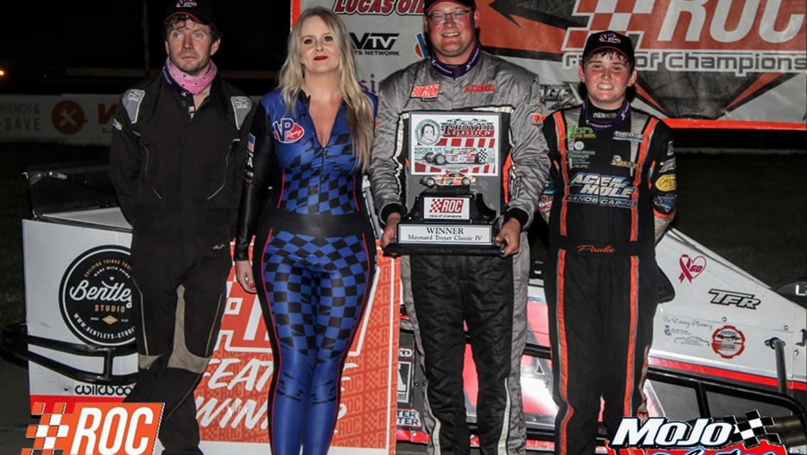 MIKE LEATY DRIVES TO $10,000 WIN IN THE F/A PRODUCTS MAYNARD TROYER CLASSIC IV AT SPENCER SPEEDWAY