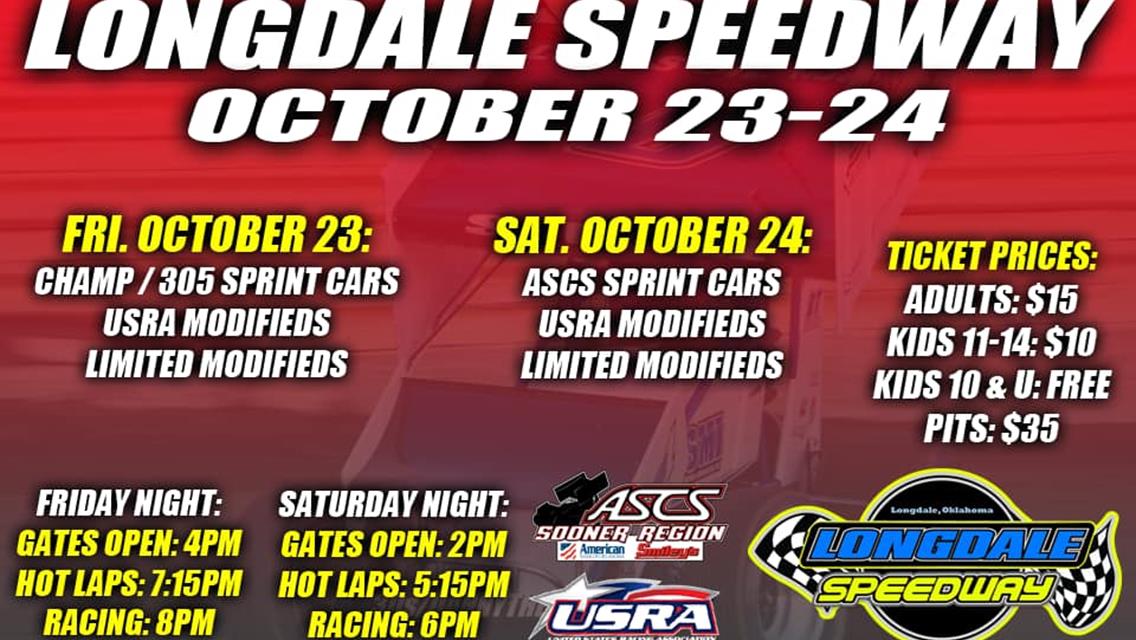ASCS Sooner Region Tackling Longdale Speedway This Saturday