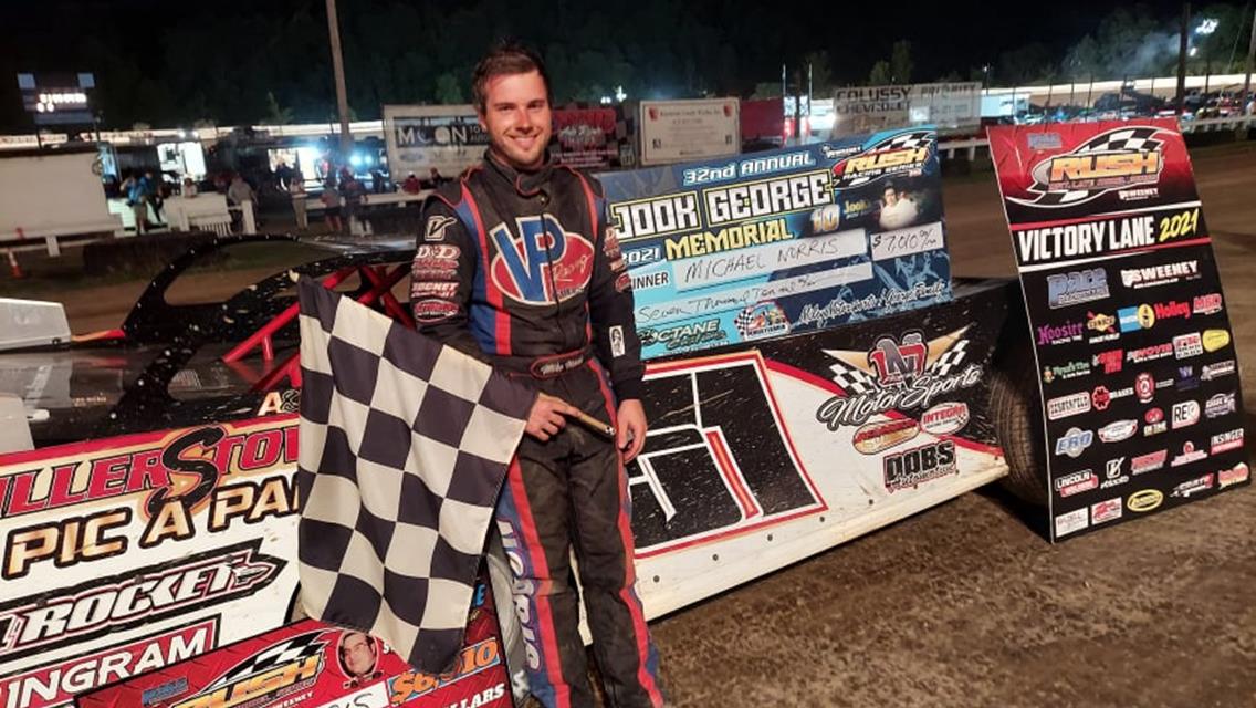 MICHAEL NORRIS WINS PACE RUSH LATE MODEL $7010 "JOOK GEORGE STEEL CITY CLASSIC" FLYNN'S TIRE/BORN2RUN LUBRICANTS TOUR EVENT AT PITTSBURGH FOR 2ND STRA