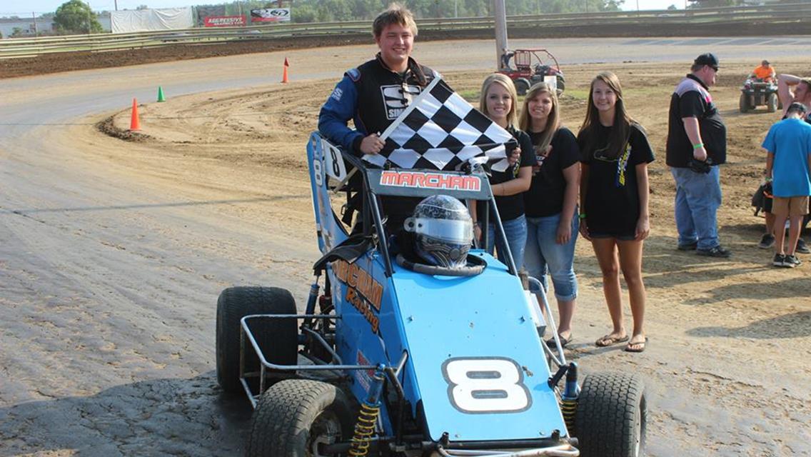 Josh Marcham wins the $1,000-to-win Quick Engineering preliminary night feature at SIR&#39;s 7th Annual IKE Honda Terry Sprague Memorial